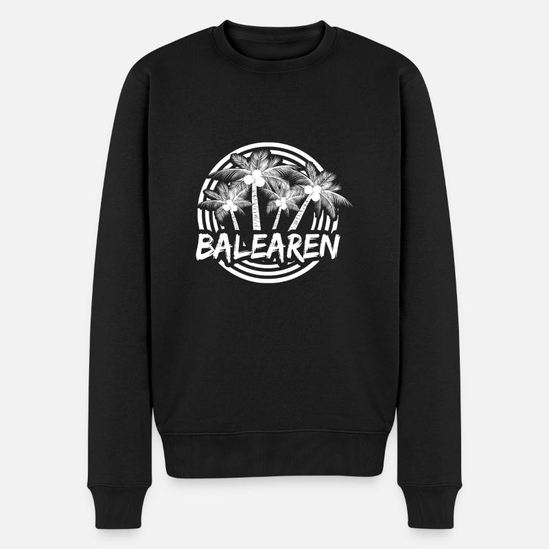 Urlaub Balearen - Männer Premium Bio Pullover - Schwarz