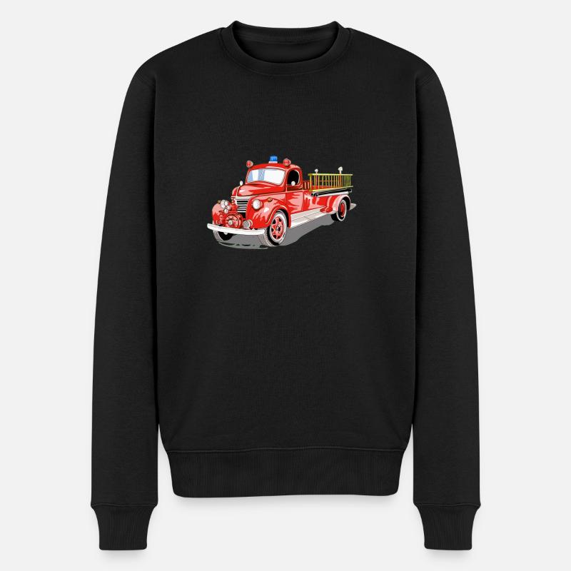 Feuerwehr - Männer Premium Bio Pullover - Schwarz