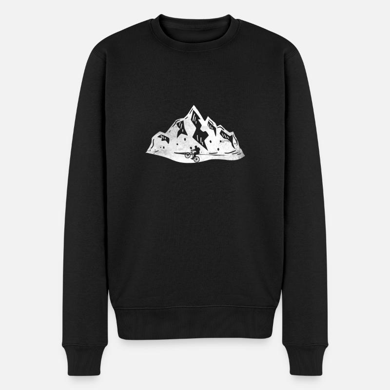 Mountainbiken Geschenk Mountainbiker Berg - Männer Premium Bio Pullover - Schwarz