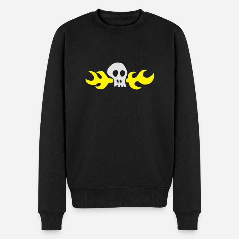 Hoagie's Skull-Shirt - Männer Premium Bio Pullover - Schwarz