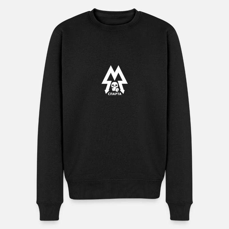 Sparta LOGO - Männer Premium Bio Pullover - Schwarz