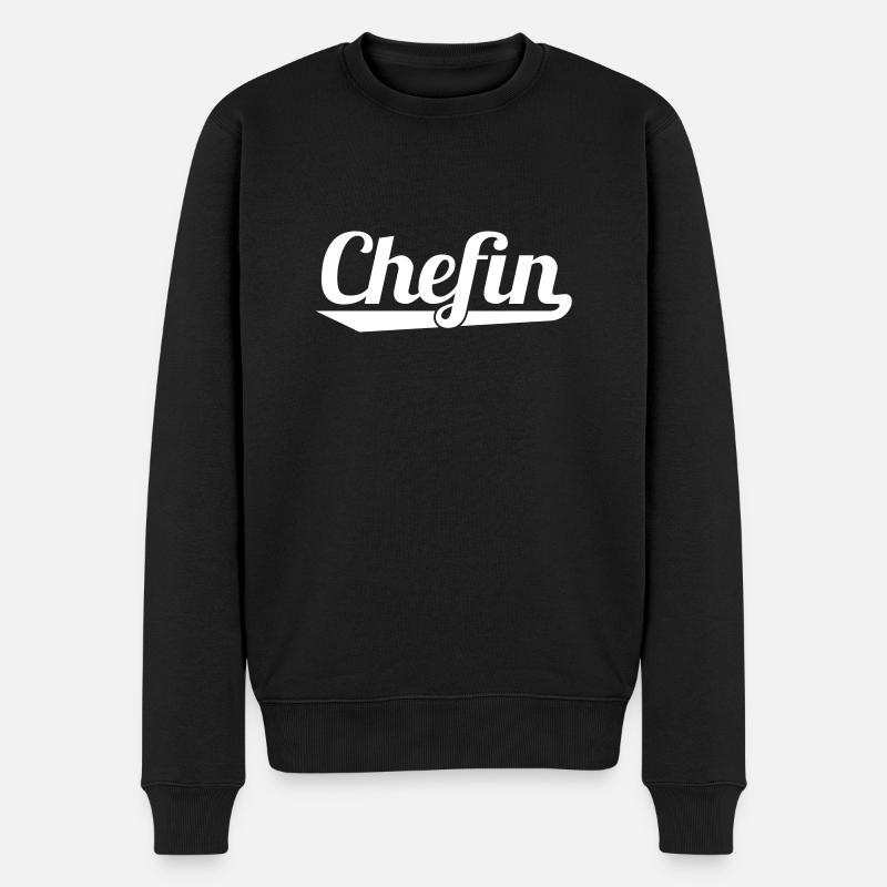 Chefin - Männer Premium Bio Pullover - Schwarz