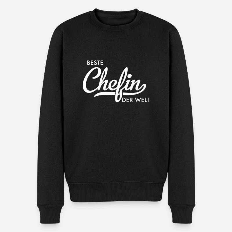Beste Chefin der Welt - Männer Premium Bio Pullover - Schwarz
