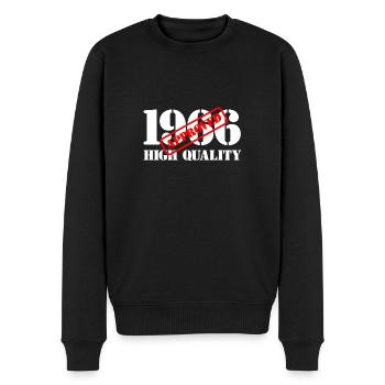 1966 / Geburtstag / Geburtstag 1966 / Qualität - Männer Premium Bio Pullover - Schwarz - Vorne - Nico (187cm)