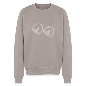 Barhuf Pferde Hufabdrücke Lustige Geschenkidee - Männer Premium Bio Pullover - Taupe - Vorne - Nico (187cm)