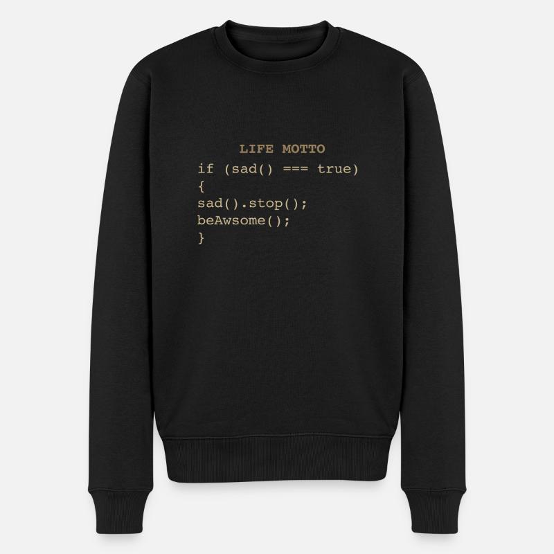Developer IT Life Motto - Männer Premium Bio Pullover - Schwarz
