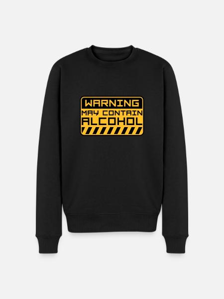 Warning May Contain Alcohol - Men's Premium Organic Jumper - black