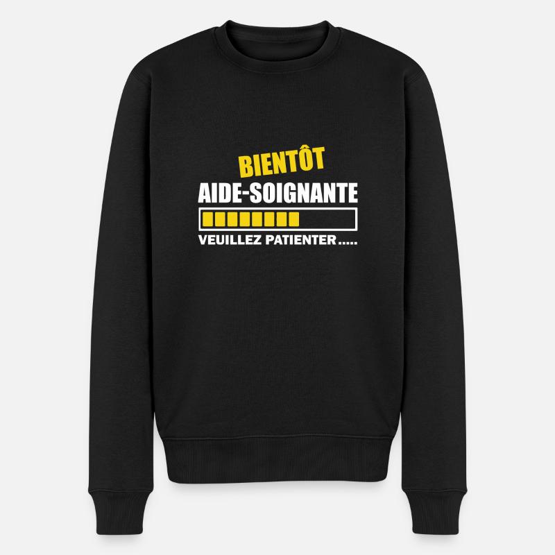 Bientôt aide-soignante / future aide-soignante - Pull Premium bio Homme - noir