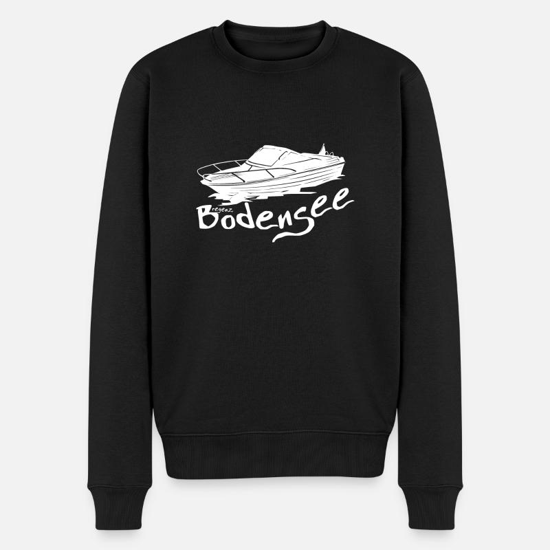 Motorboot weiss - Männer Premium Bio Pullover - Schwarz