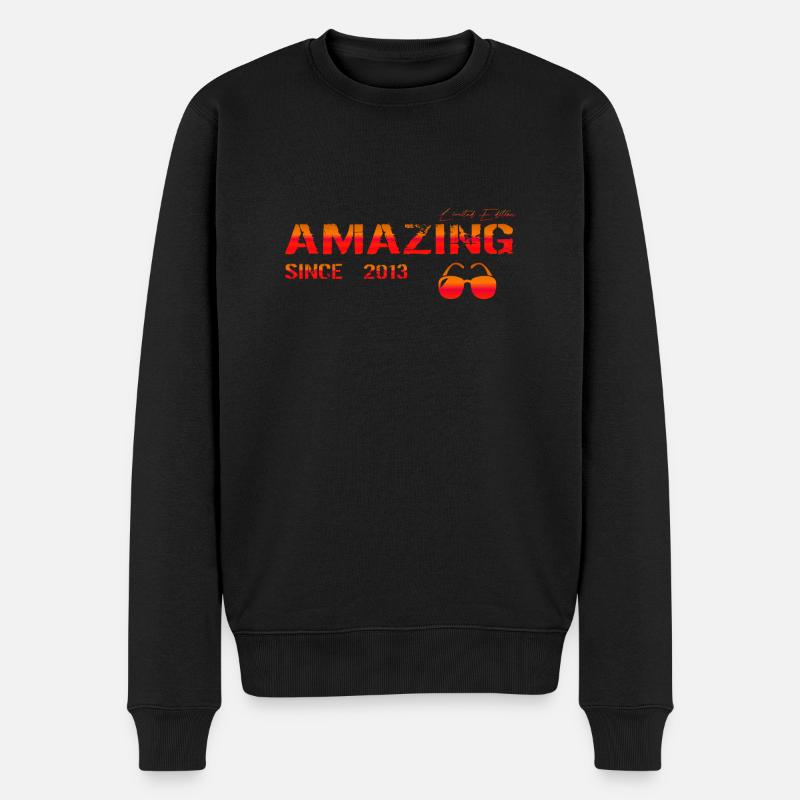 Amazing since 2013 - Männer Premium Bio Pullover - Schwarz