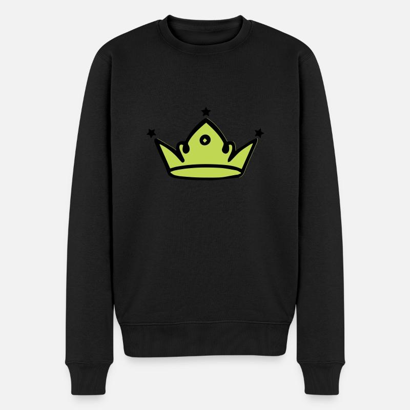 krone 01 - Männer Premium Bio Pullover - Schwarz
