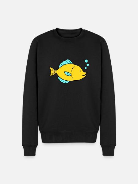 Fish Comic - Men's Premium Organic Jumper - black