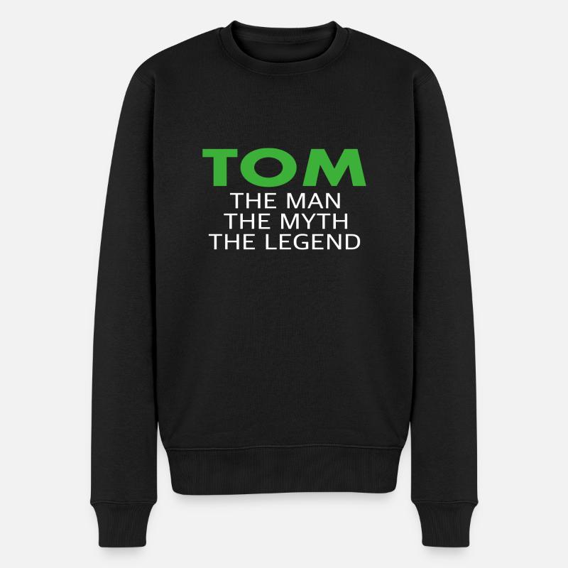 Tom lustiger Spruch Geschenk - Männer Premium Bio Pullover - Schwarz