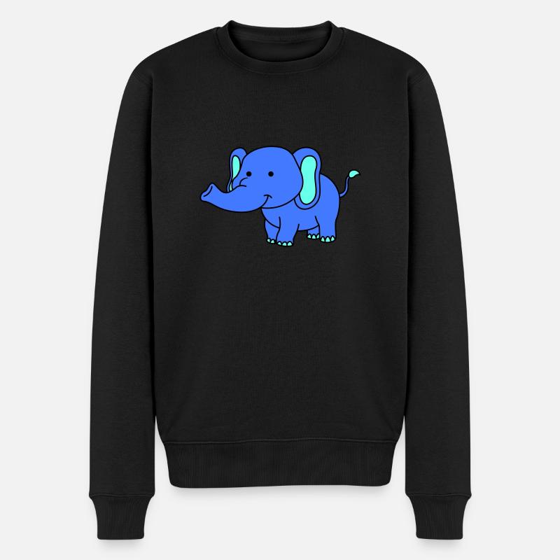 elefant - Männer Premium Bio Pullover - Schwarz