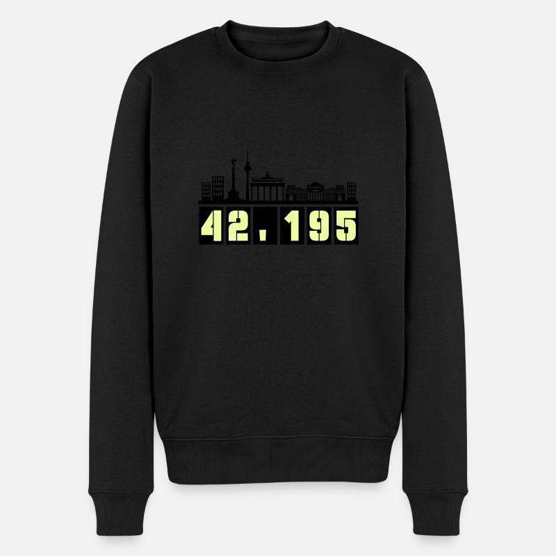 berlin skyline marathon - Männer Premium Bio Pullover - Schwarz