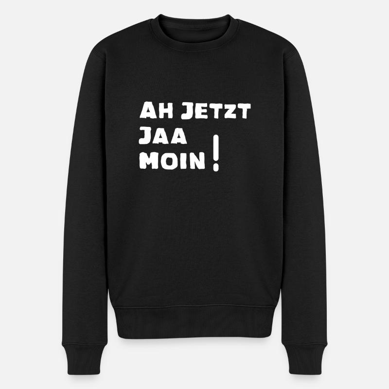 Ah jetzt jaa Moin - Männer Premium Bio Pullover - Schwarz