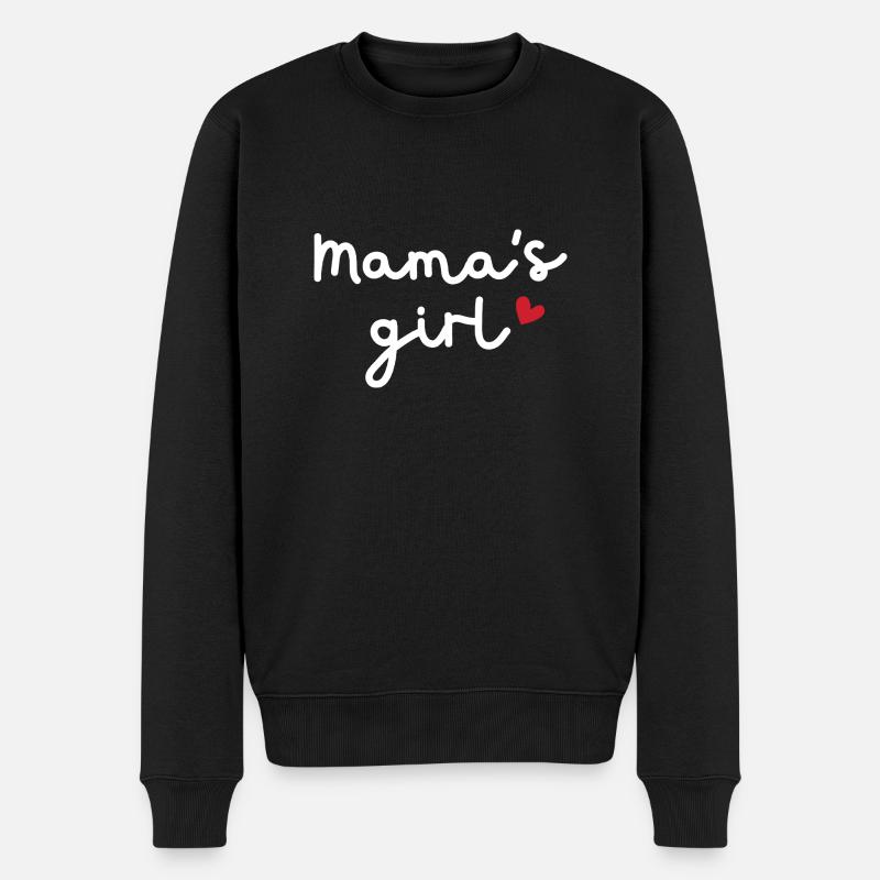 Mamas Mädchen - Männer Premium Bio Pullover - Schwarz