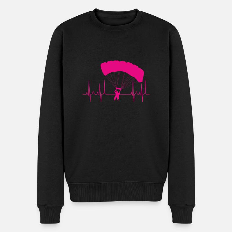 Parapente, parachute, cardiogramme - Pull Premium bio Homme - noir