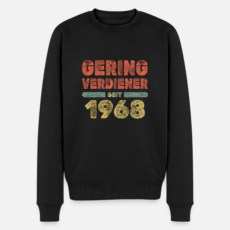 1968 - Männer Premium Bio Pullover - Schwarz