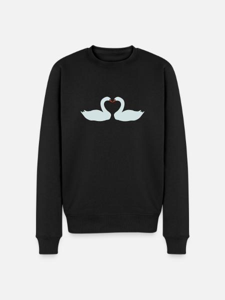 Swans Heart - Men's Premium Organic Jumper - black