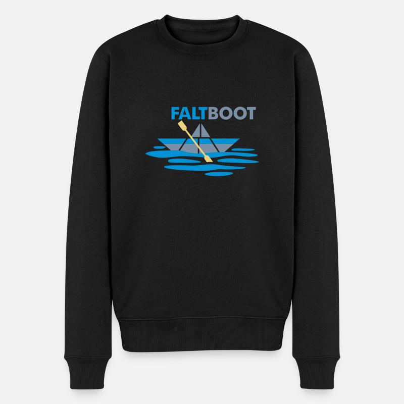 Faltboot 2 - Männer Premium Bio Pullover - Schwarz
