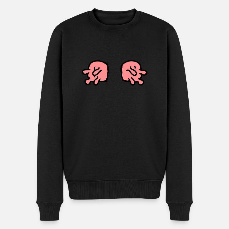 doppeltes Euter - Männer Premium Bio Pullover - Schwarz