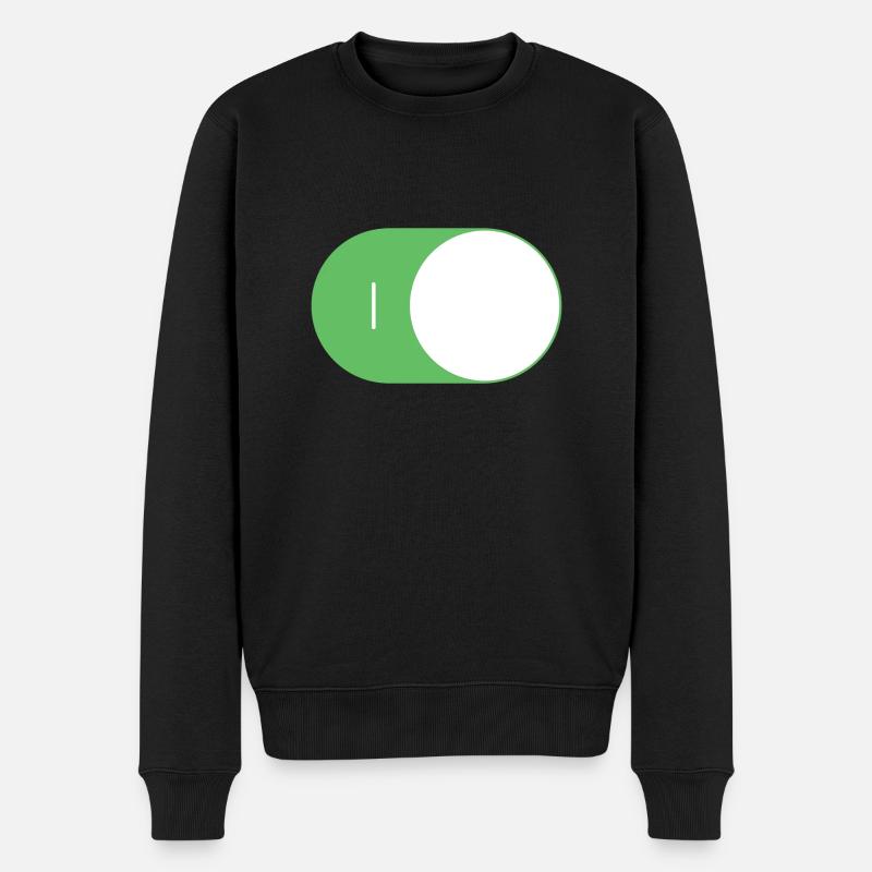 An/Aus Schalter ON/OFF - Männer Premium Bio Pullover - Schwarz