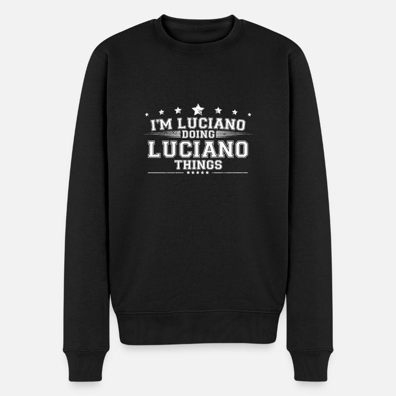 Luciano - Männer Premium Bio Pullover - Schwarz