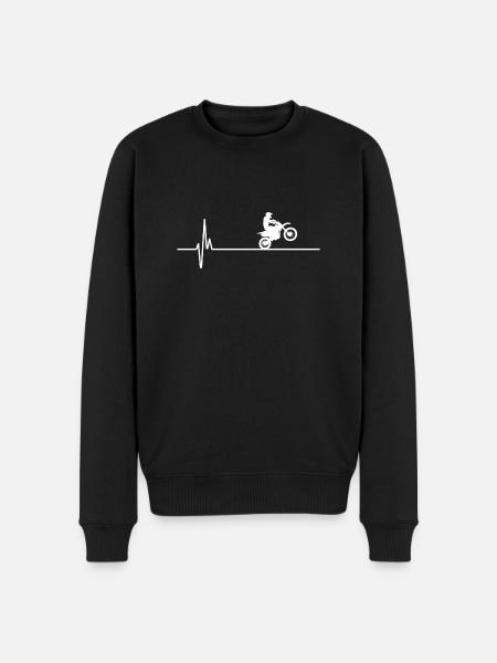 Motocross Heartbeat - Men's Premium Organic Jumper - black