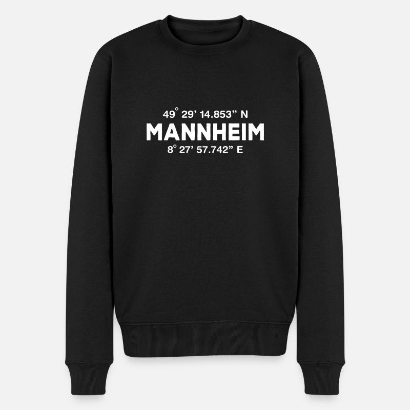 Mannheim Monnem - Männer Premium Bio Pullover - Schwarz