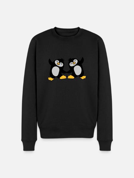 2 pingouins mignons dansant - Pull Premium bio Homme - noir