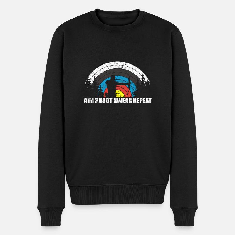 Spaß Bogenschießen Bogenjäger Bogenjagd Bogenjagd - Männer Premium Bio Pullover - Schwarz