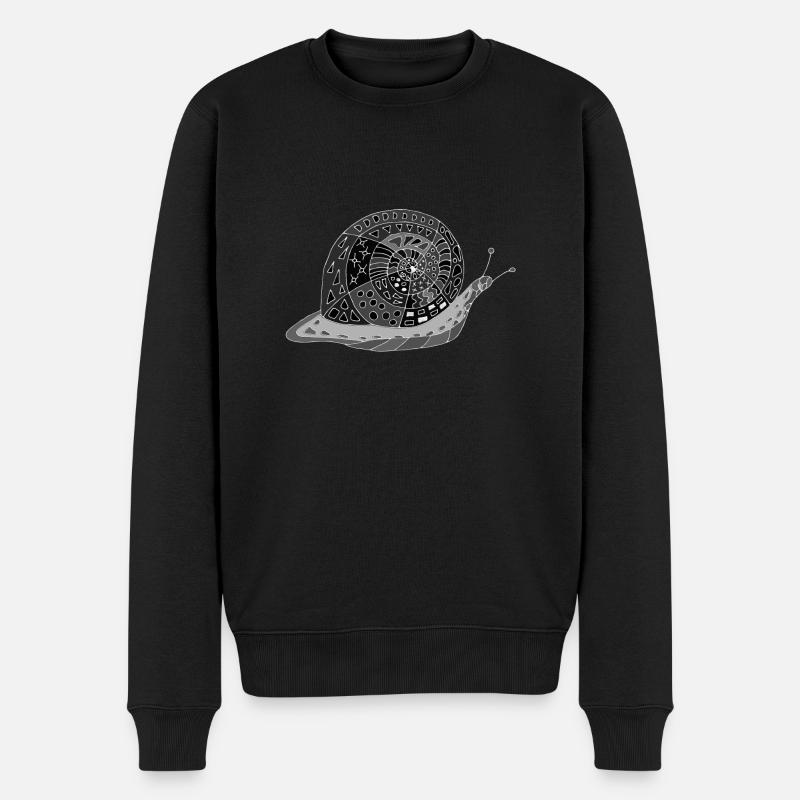 Schnecke - Männer Premium Bio Pullover - Schwarz