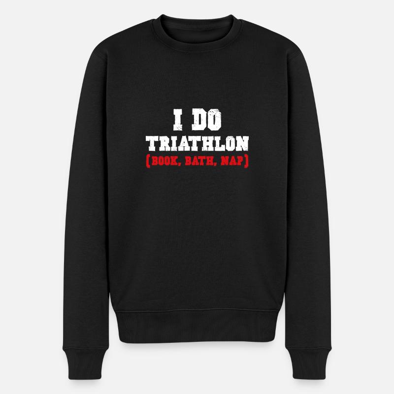 ICH MACHE TRIATHLON - Männer Premium Bio Pullover - Schwarz