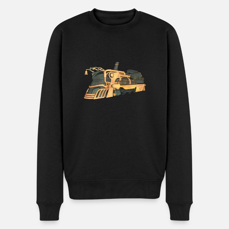 Locomotive à vapeur Steampunk - Pull Premium bio Homme - noir