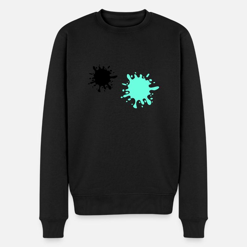 farbkleckse - Männer Premium Bio Pullover - Schwarz