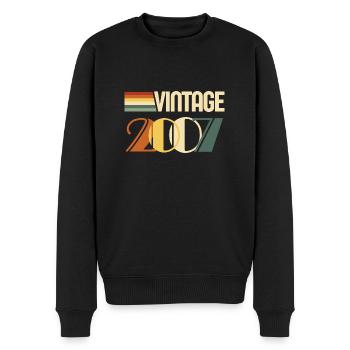 Jahrgang 2007 - 2007 Jubiläumsgeschenk - Männer Premium Bio Pullover - Schwarz - Vorne - Nico (187cm)