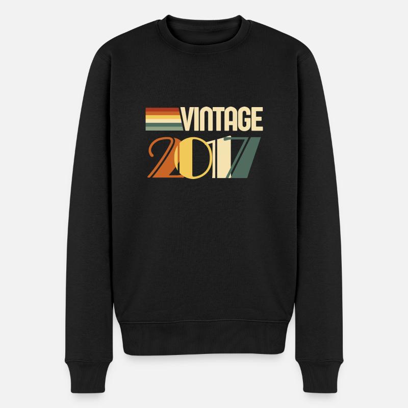 Vintage 2017-cadeau anniversaire 2017 - Pull Premium bio Homme - noir