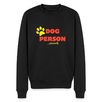 Chien Personne - Pull Premium bio Homme - noir - Devant - Nico (187cm)