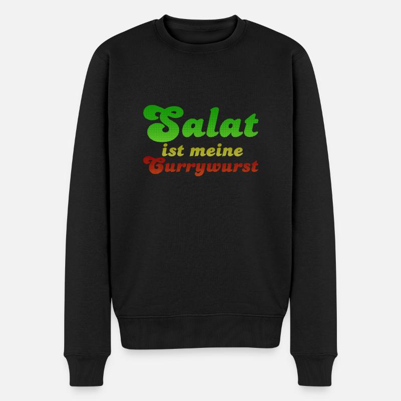 Salat ist meine Currywurst - Männer Premium Bio Pullover - Schwarz