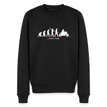 Revolution - Evolution Man Fun Twist 25 - Männer Premium Bio Pullover - Schwarz - Vorne - Nico (187cm)