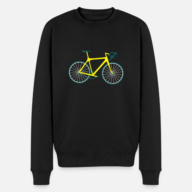 Rennrad Bicycle T-Shirt - Männer Premium Bio Pullover - Schwarz