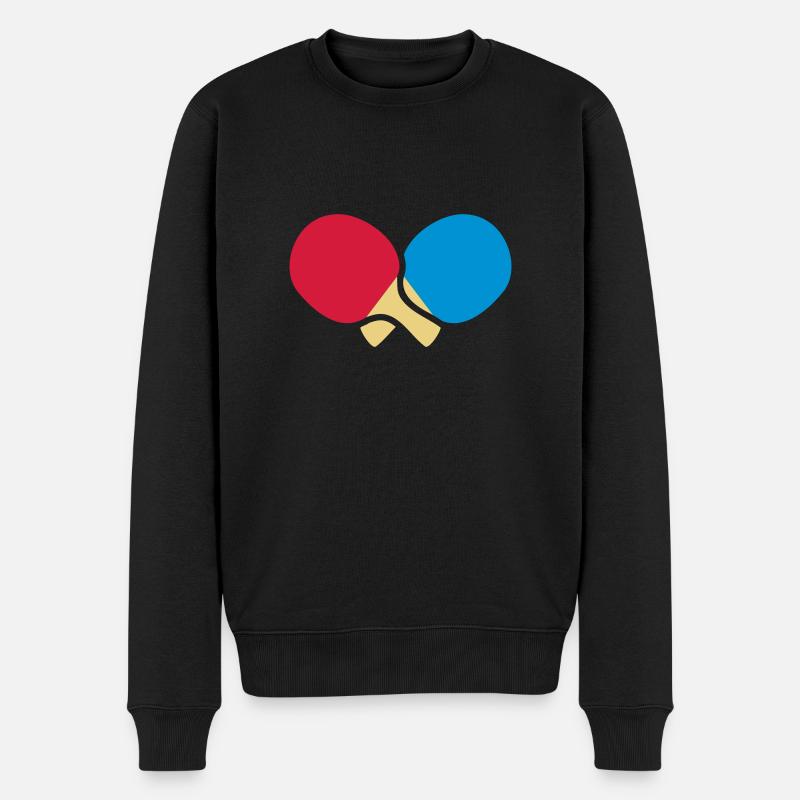 2 Tischtennisschläger - Männer Premium Bio Pullover - Schwarz