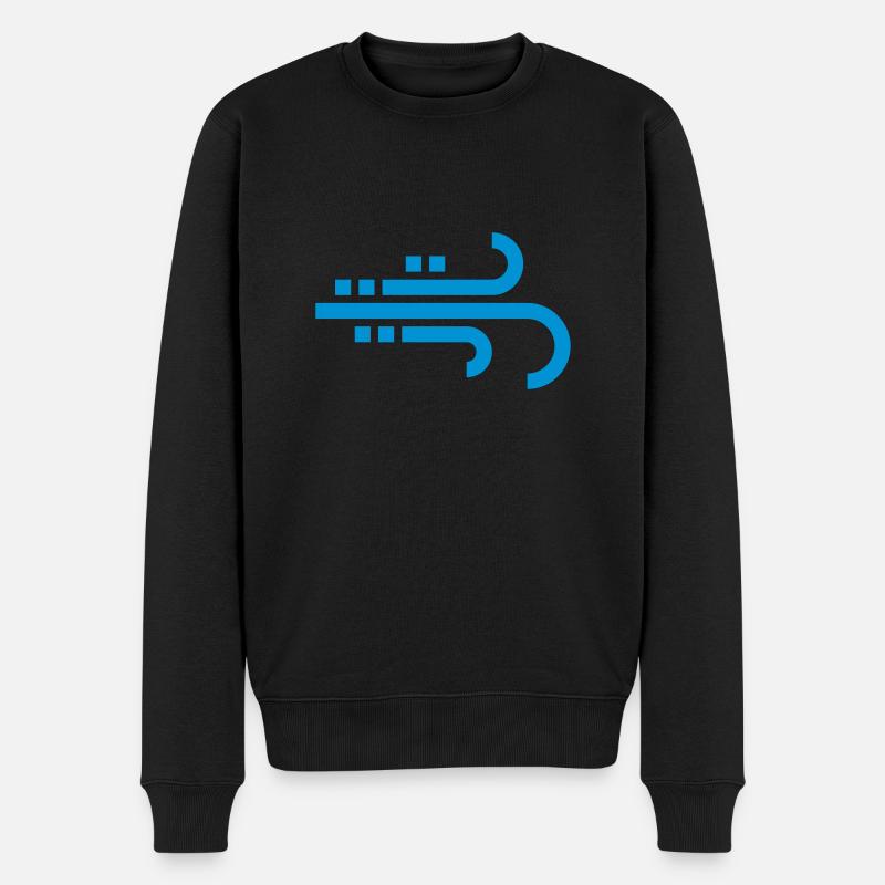 windig, Wind, Symbol, Icon - Männer Premium Bio Pullover - Schwarz