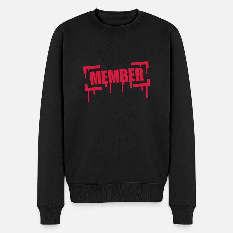 Member Stamp - Männer Premium Bio Pullover - Schwarz