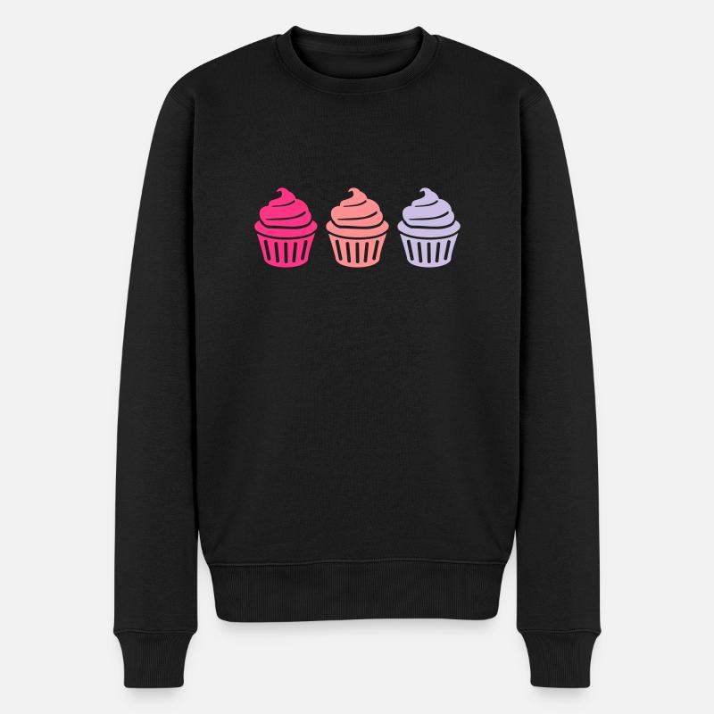 Cupcake - Männer Premium Bio Pullover - Schwarz