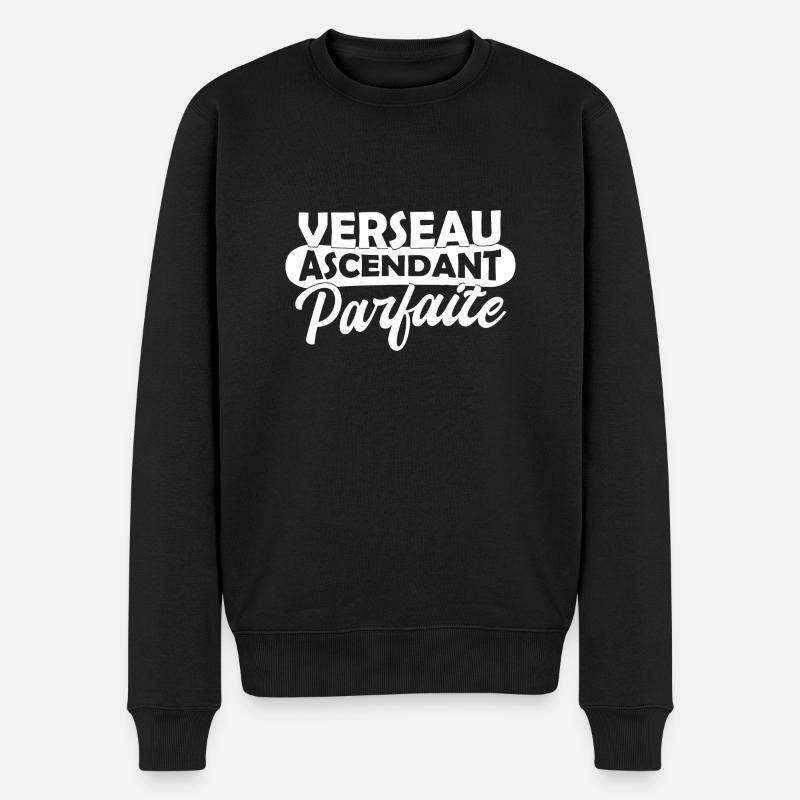 Verseau ascendant parfaite / humour verseau - Pull Premium bio Homme - noir