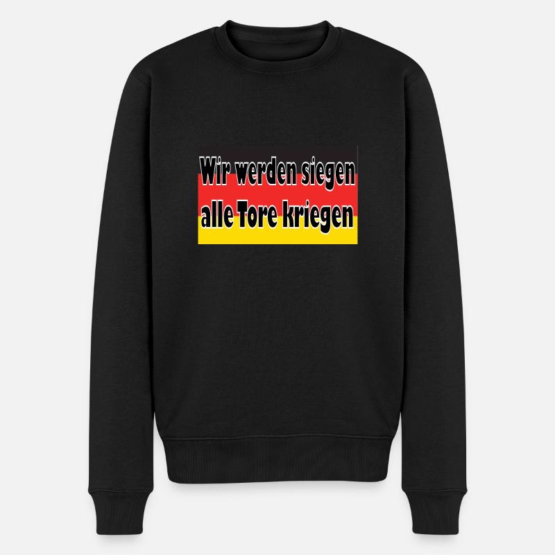 Wir werden siegen, alle Tore kriegen - Männer Premium Bio Pullover - Schwarz