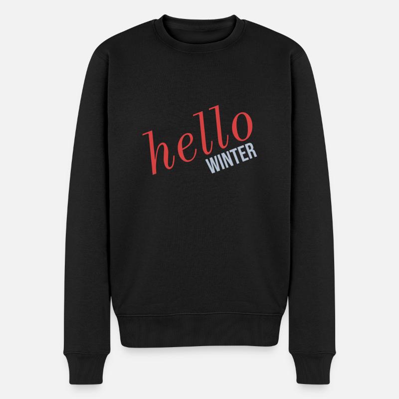 hallo winter kalte jahreszeit love cold weihnacht - Männer Premium Bio Pullover - Schwarz