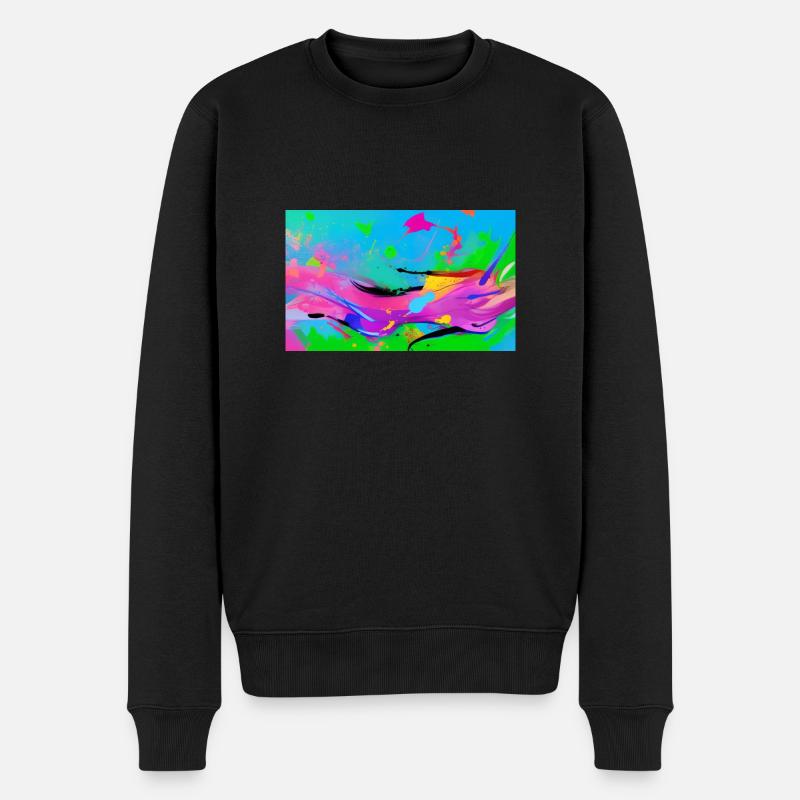 Bunte Frau - Männer Premium Bio Pullover - Schwarz